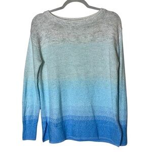 Banana Republic Factory Cozy Ombré Crewneck Sweater Gray-Blue Ombré Style 652911